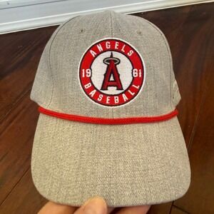LA Angels Baseball Snapback Hat Gray Red Rope Cap MLB Promo One Size Adjustable